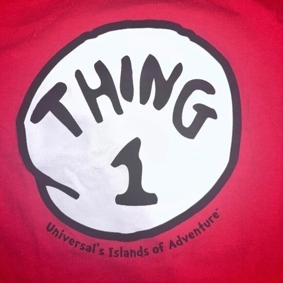 Universal Studios Thing 1 Red Cat in the Hat Adult Size S Cotton - Picture 2 of 3
